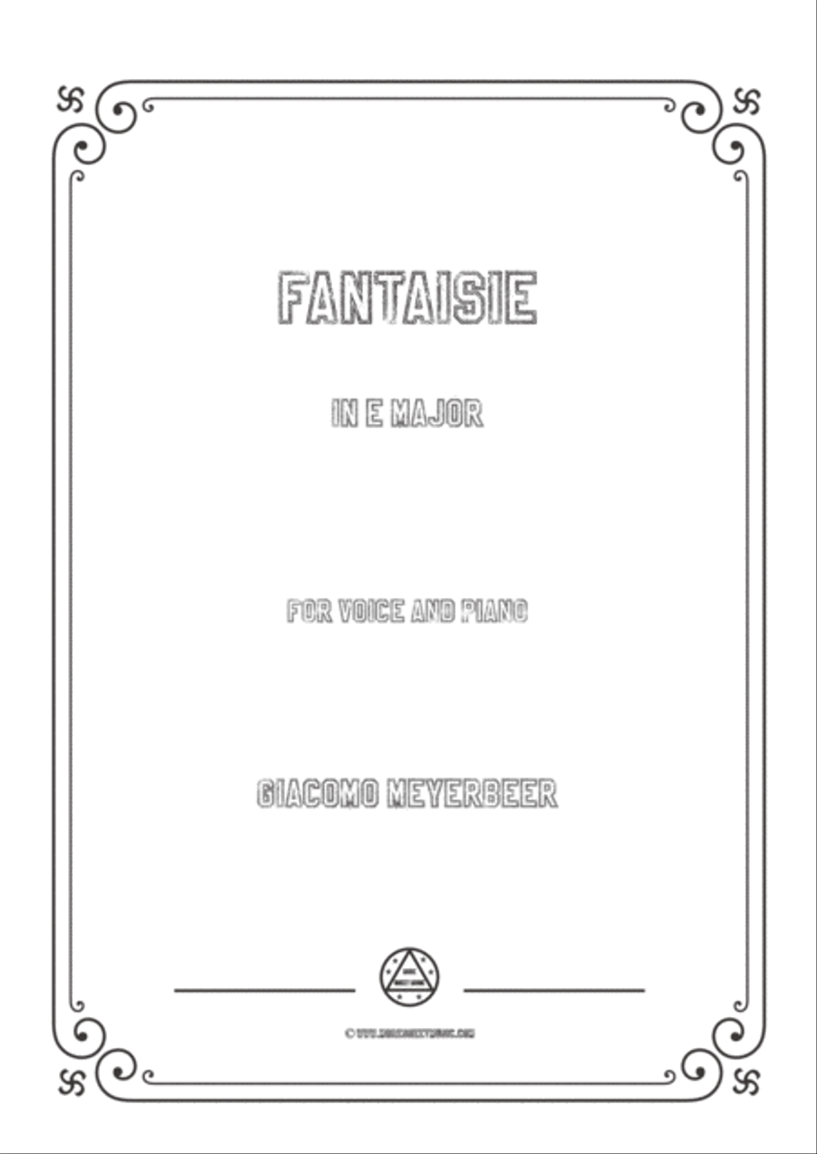 Meyerbeer-Fantaisie in E Major,for Voice and Piano Voice Solo scores gallery preview page 1