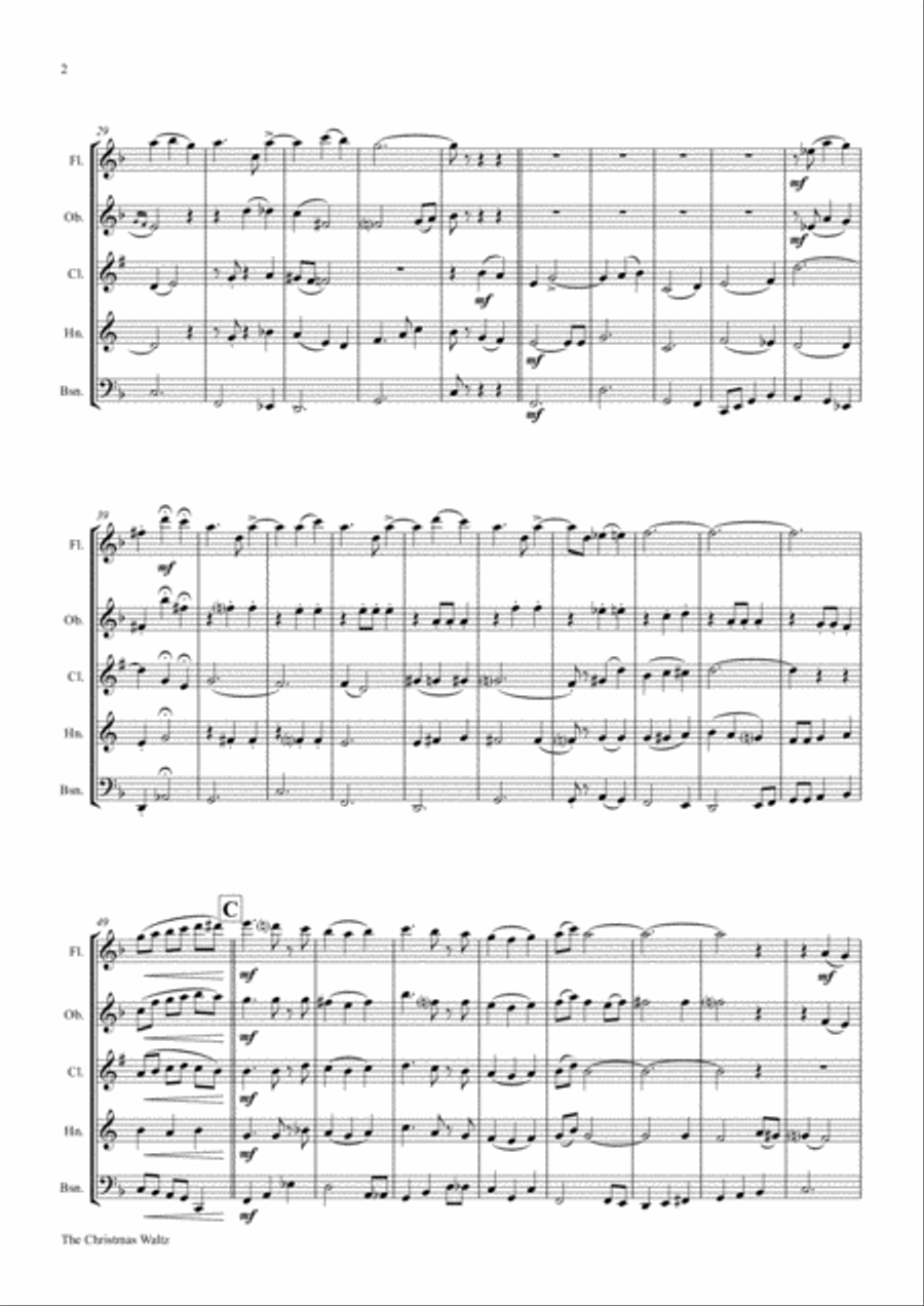 The Christmas Waltz Woodwind Quintet scores gallery preview page 2