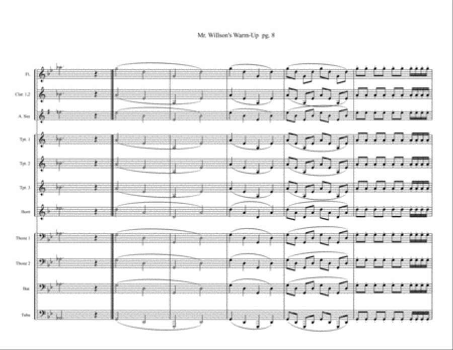 Mr. Willson's Warm Up Mr. Willson's Warm Up Marching Band scores gallery preview page 9