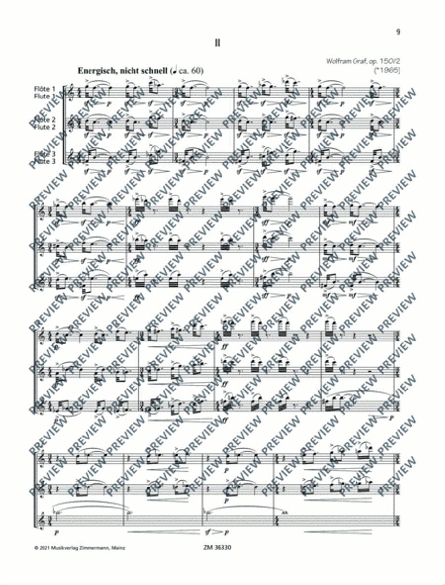 Drei aulische Gesänge Drei aulische Gesänge Flute Trio scores gallery preview page 10