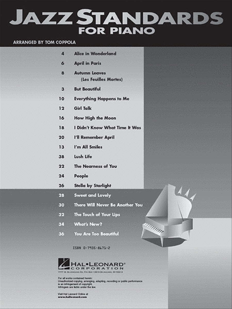 Jazz Standards for Piano Piano Solo scores gallery preview page 3