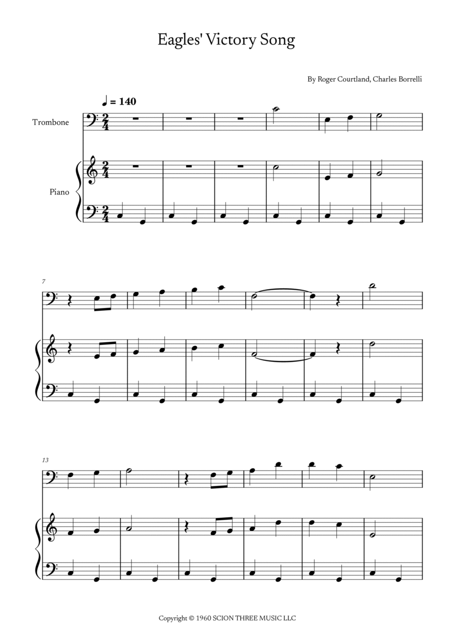 Eagles' Victory Song Easy Piano scores gallery preview page 1