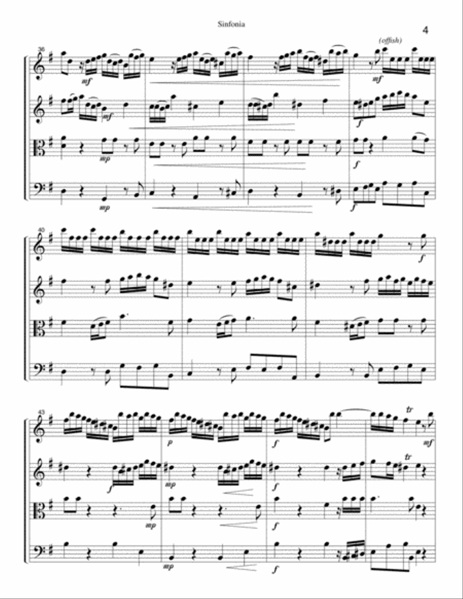 Sinfonia in G String Quartet (Albinoni) String Quartet scores gallery preview page 4