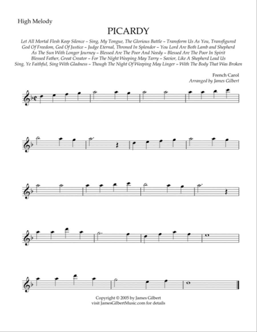 PICARDY (Let All Mortal Flesh Keep Silent) Small Ensemble scores gallery preview page 5