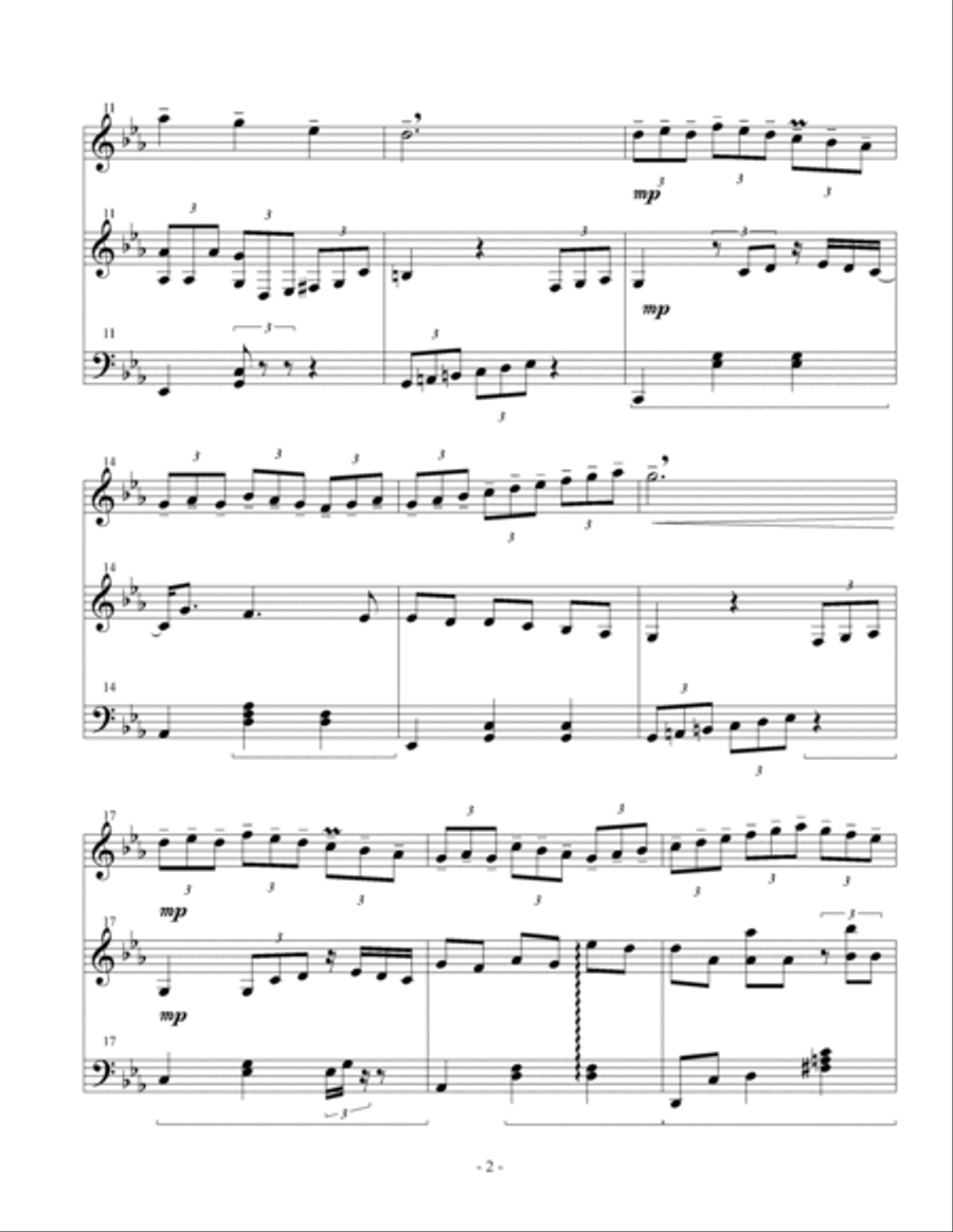 Fantasy in C minor Flute Solo scores gallery preview page 3