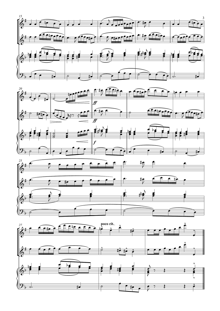 Ukrainian National Anthem for Bb Soprano,Bb Tenor Saxophone & Piano MFAO World National Anthem Serie Woodwind Duet scores gallery preview page 3