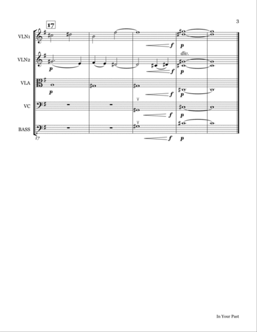 In Your Past String Quartet scores gallery preview page 3