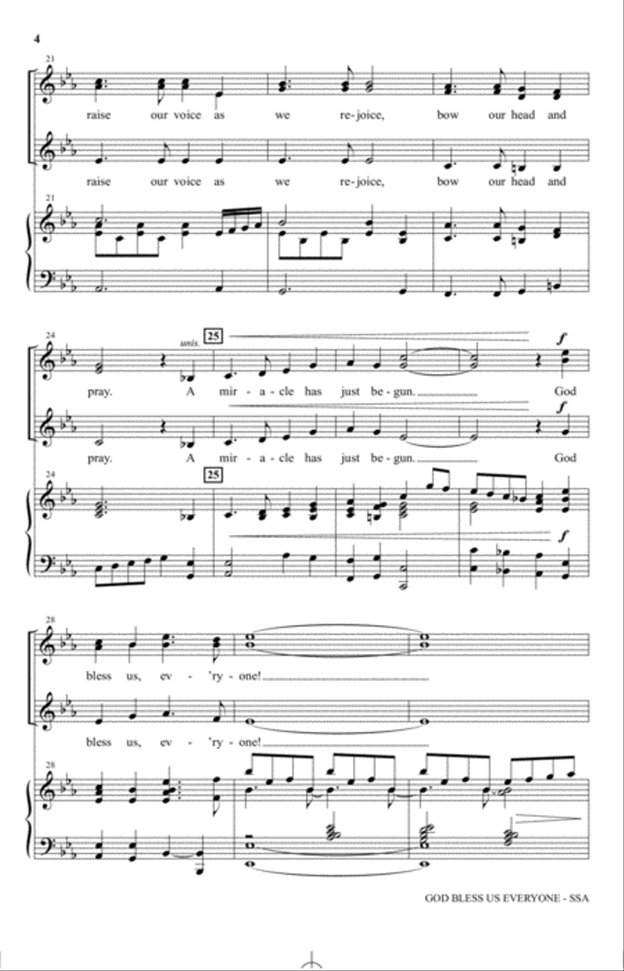 God Bless Us Everyone (from Disney's A Christmas Carol) (arr. Joseph M. Martin) SSA scores gallery preview page 3