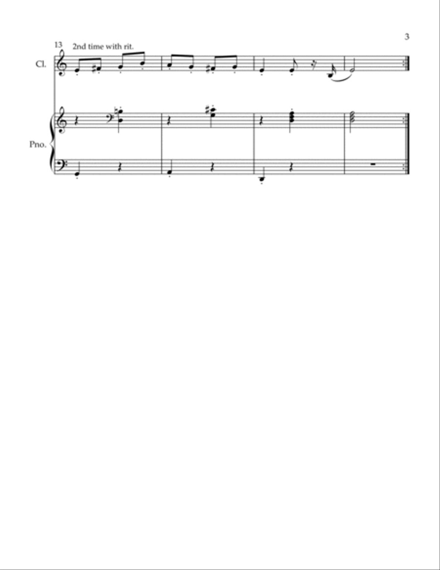 Romanian Folk Dances Peasant Costume Clarinet Solo scores gallery preview page 3