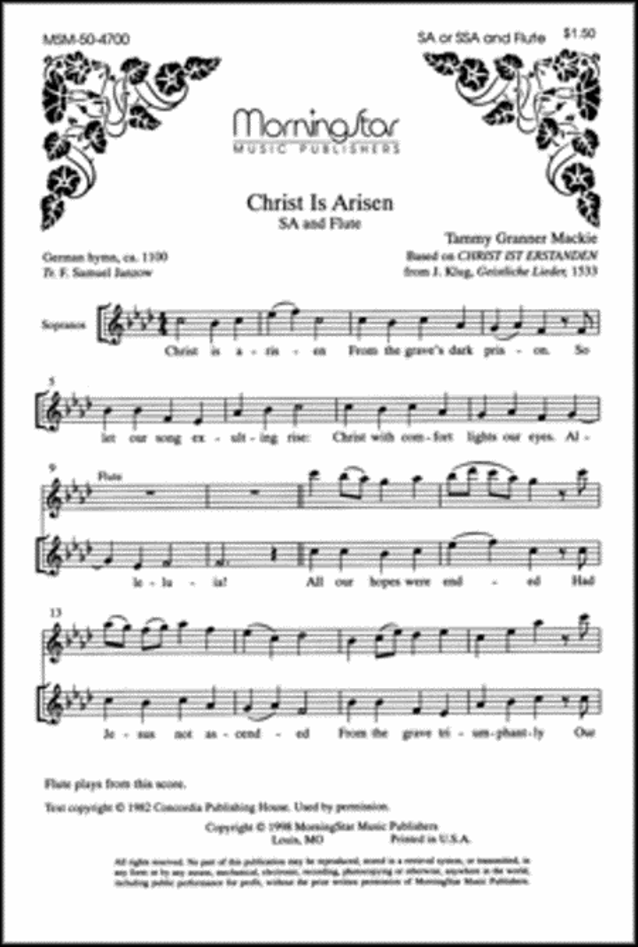 Christ Is Arisen Christ Is Arisen SSAA scores gallery preview page 1