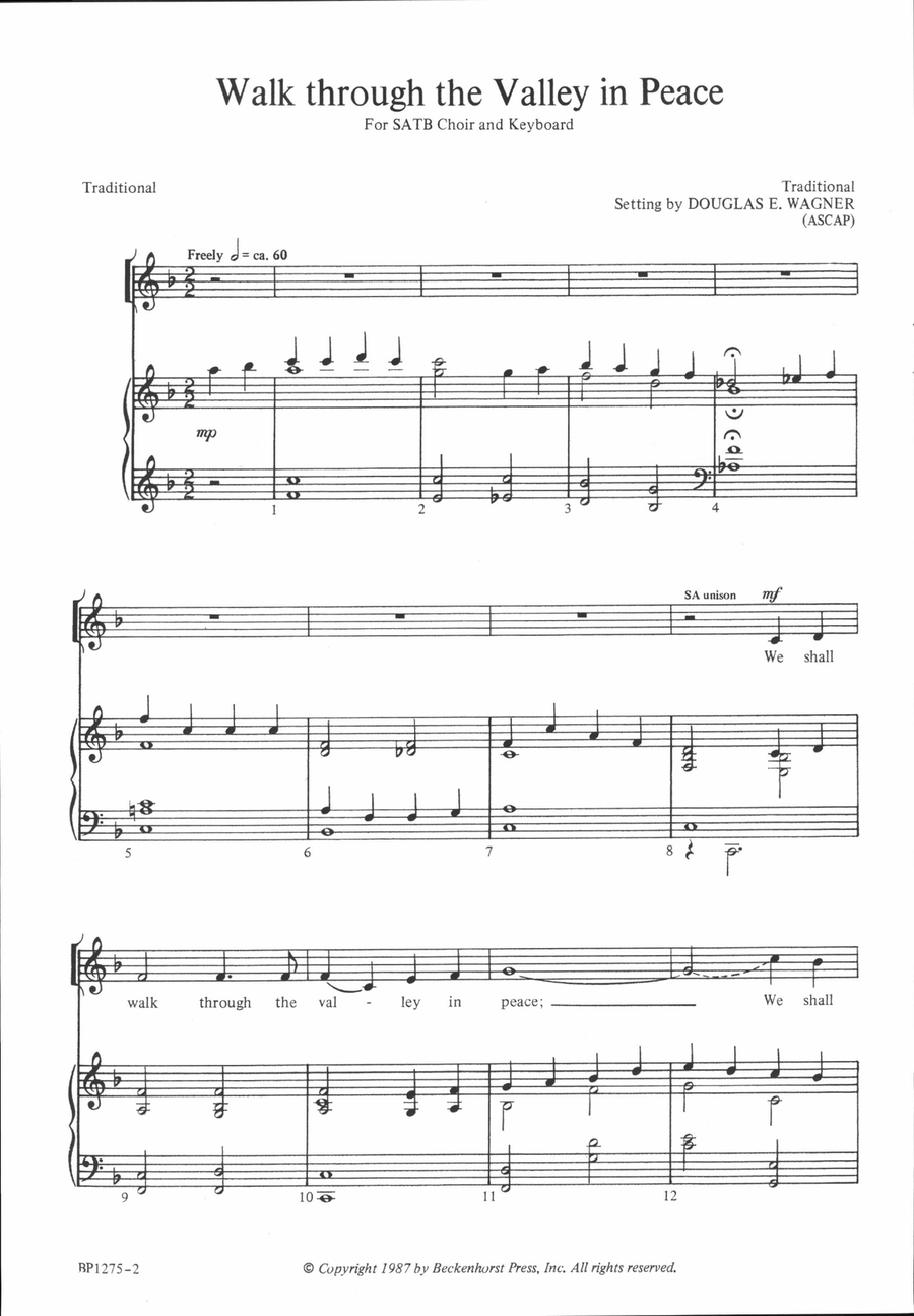 Walk Through the Valley in Peace 4-Part scores gallery preview page 2