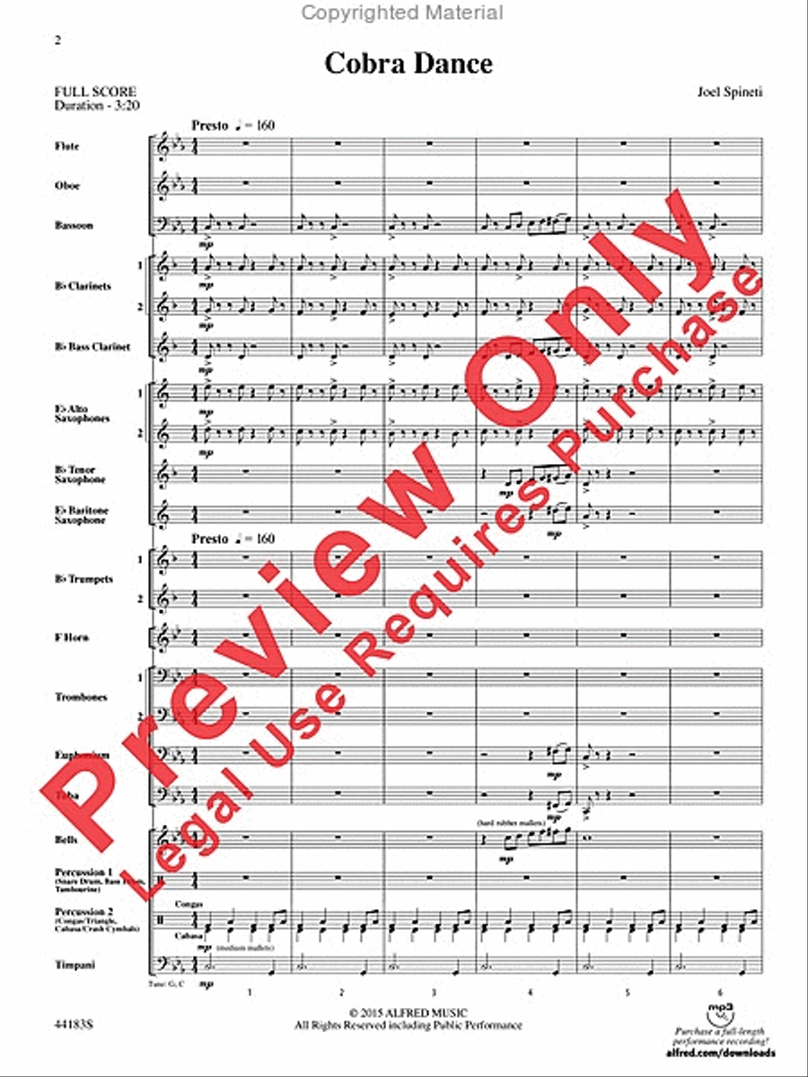 Cobra Dance Concert Band scores gallery preview page 3