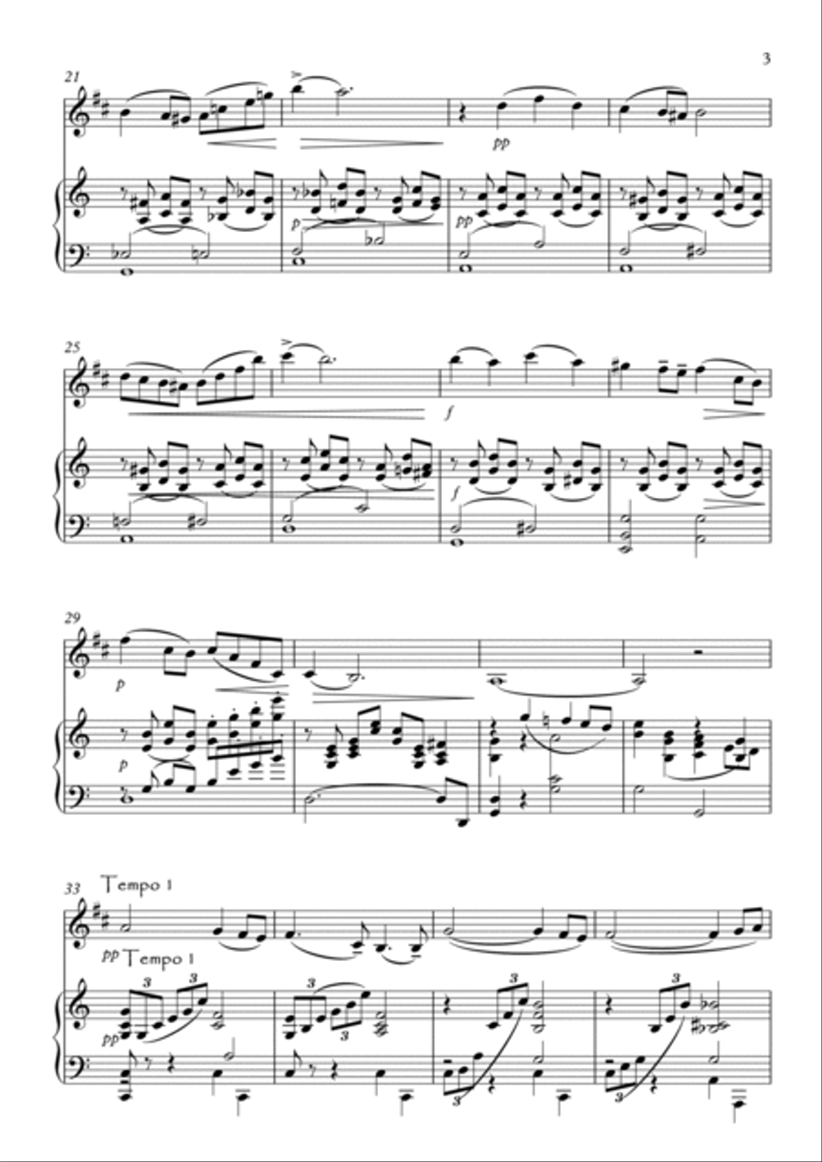 Four Short Pieces B-Flat Clarinet scores gallery preview page 3