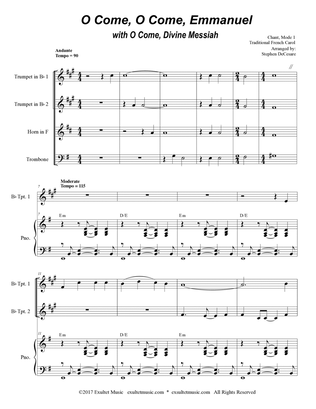 O Come, O Come, Emmanuel (with "O Come, Divine Messiah") (Brass Quartet and Piano)