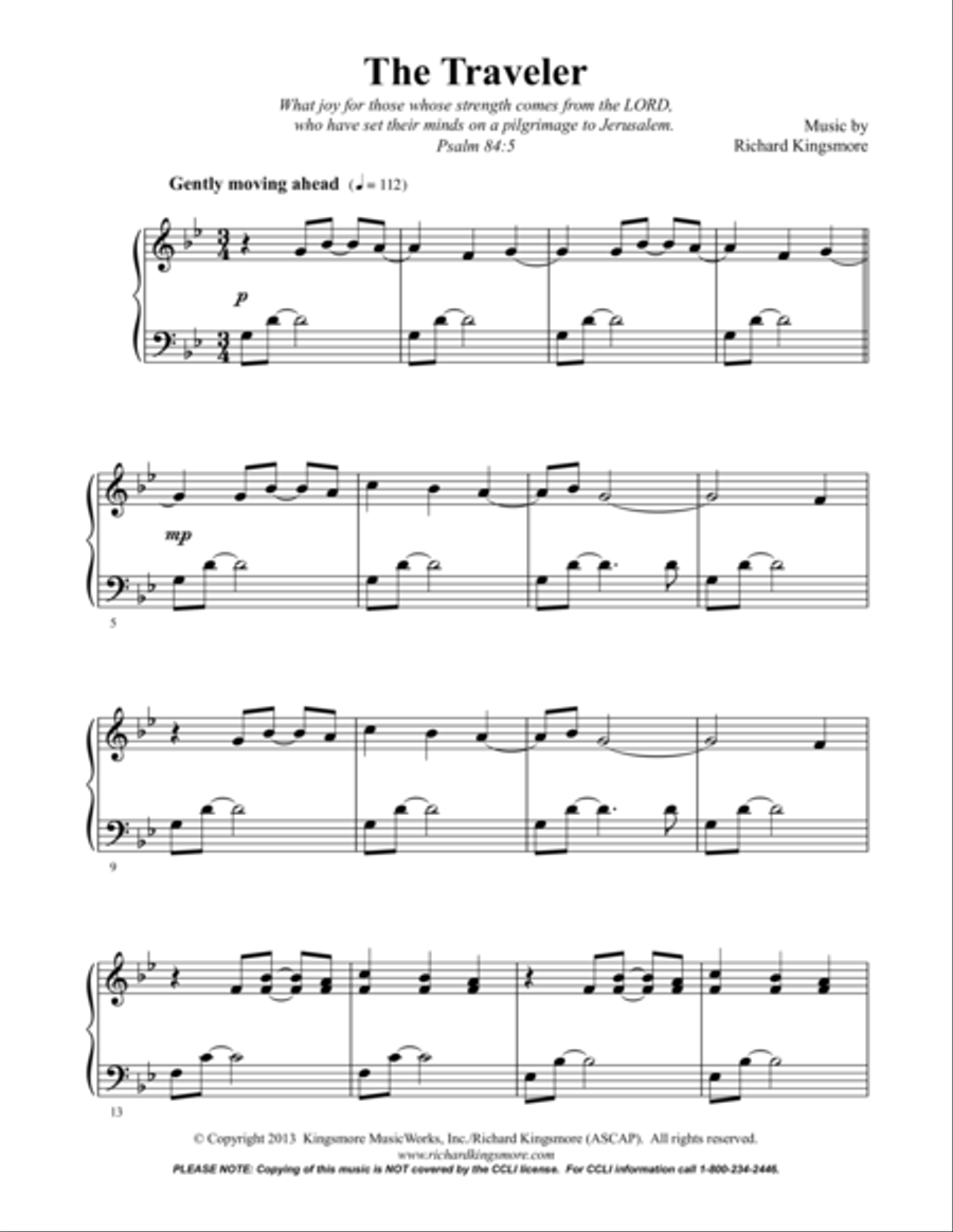 The Traveler Piano Solo scores gallery preview page 1