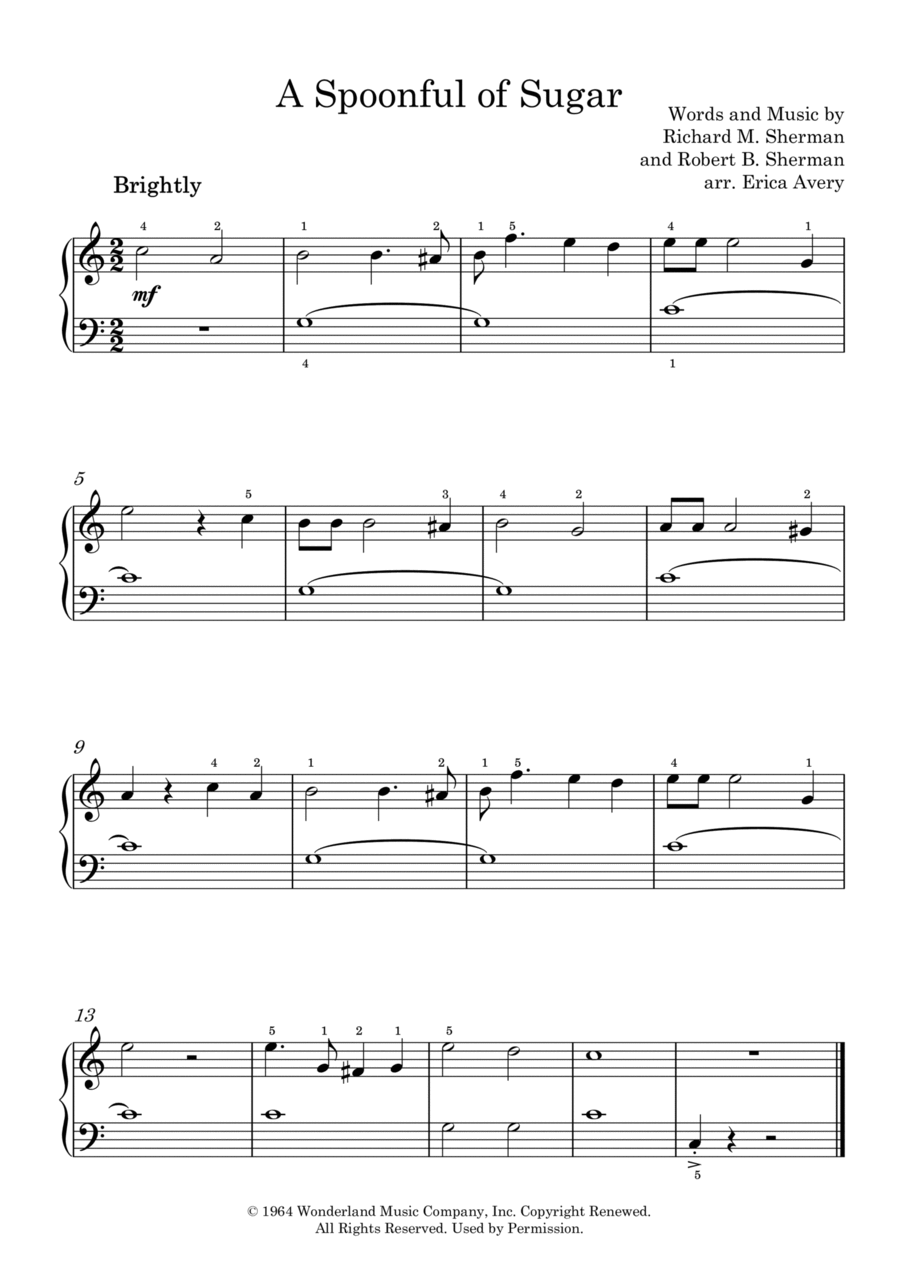 A Spoonful Of Sugar Easy Piano scores gallery preview page 1