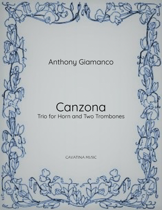 Book cover for CANZONA - horn and two trombones