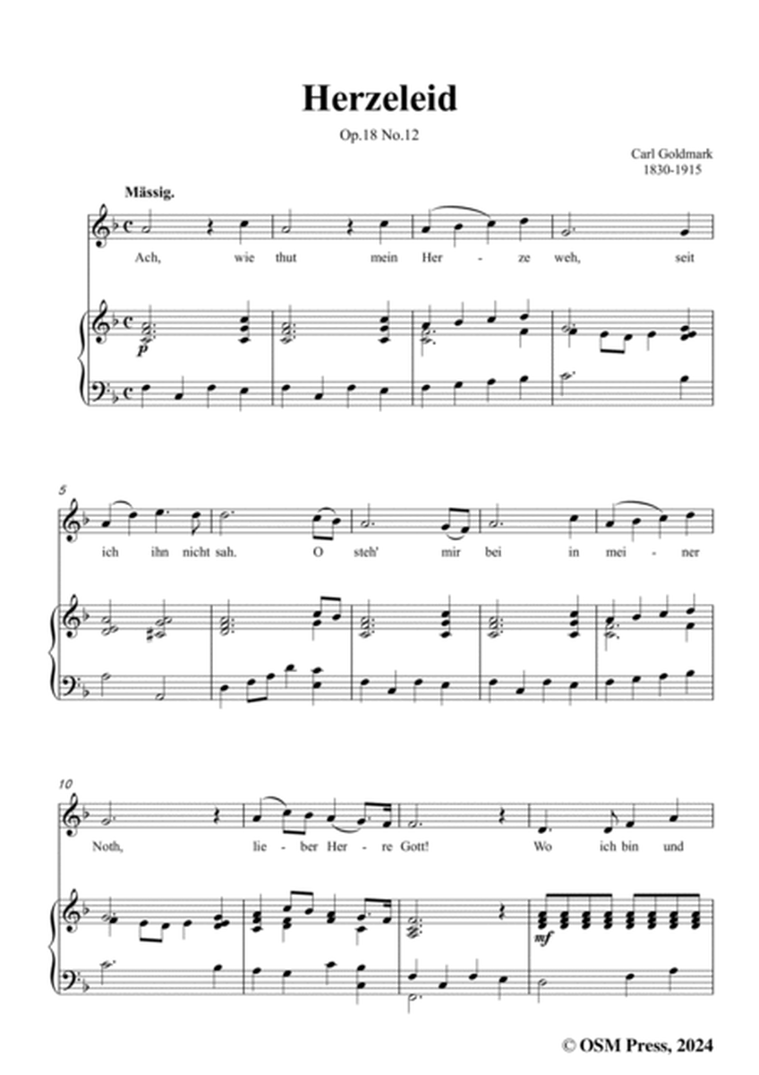 C. Goldmark-Herzeleid(Ach,wie thut mein Herze weh),Op.18 No.12,in F Major