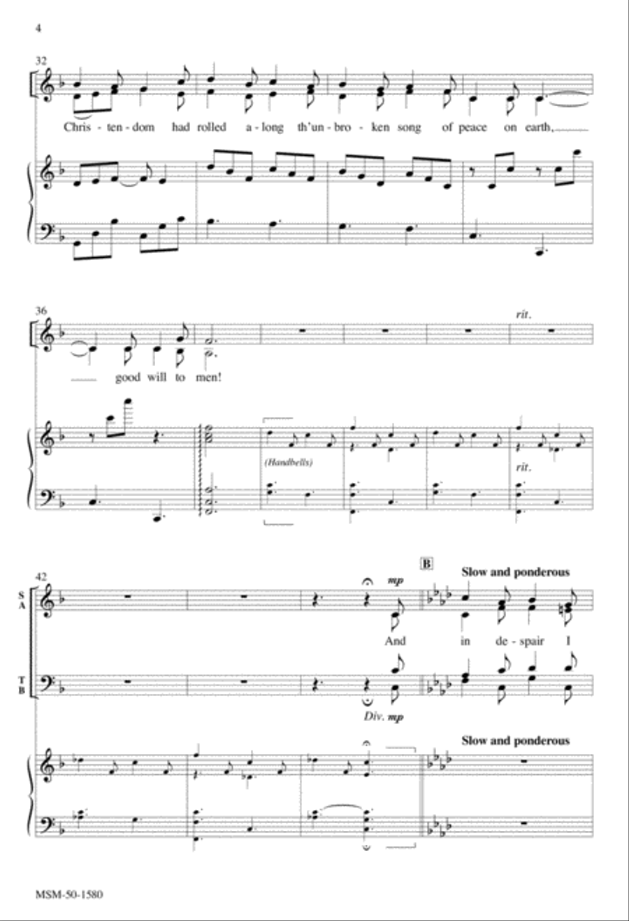 I Heard the Bells on Christmas Day 4-Part scores gallery preview page 4