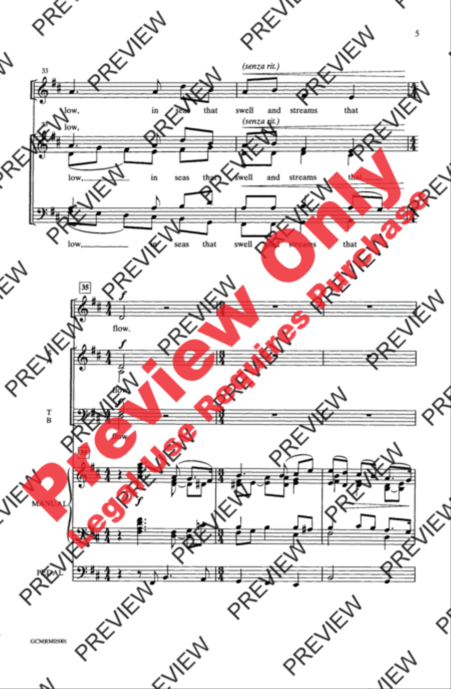 O Love of God, How Strong and True 4-Part scores gallery preview page 5