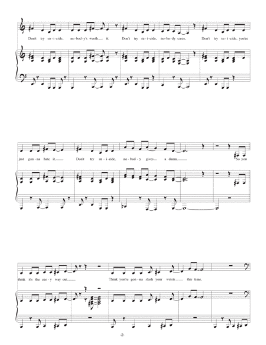Don't Try Suicide Don't Try Suicide Voice scores gallery preview page 2