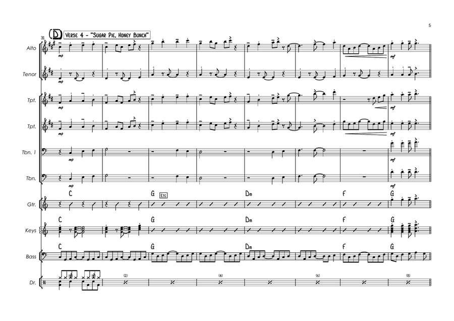 I Can't Help Myself (Sugar Pie, Honey Bunch) Jazz Ensemble scores gallery preview page 5