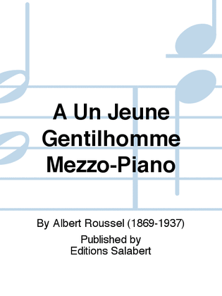 Book cover for A Un Jeune Gentilhomme Mezzo-Piano