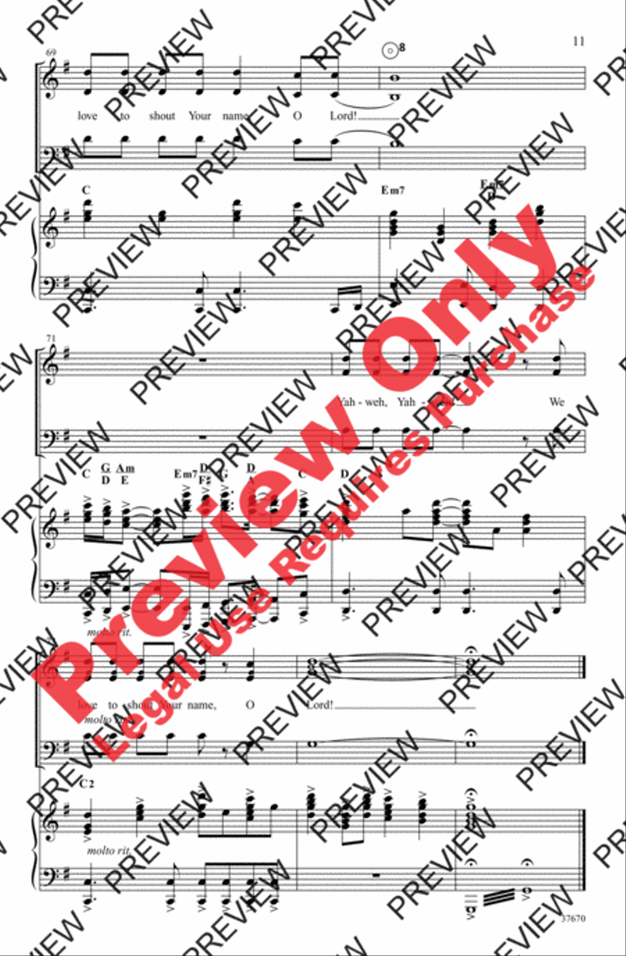 At Your Name (Yahweh, Yahweh) 3-Part scores gallery preview page 11