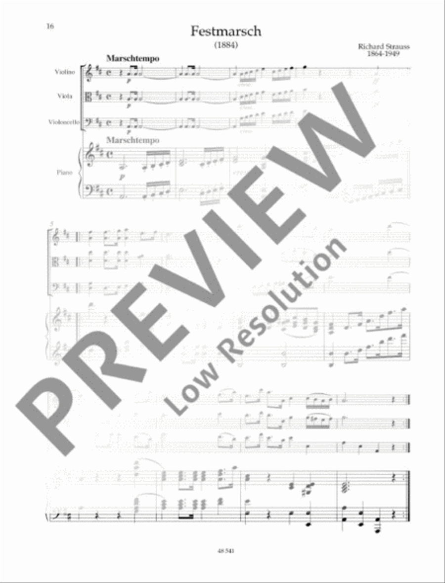 Ständchen · Festmarsch · Arabischer Tanz · Liebesliedchen · Concertante Piano Quartet scores gallery preview page 17
