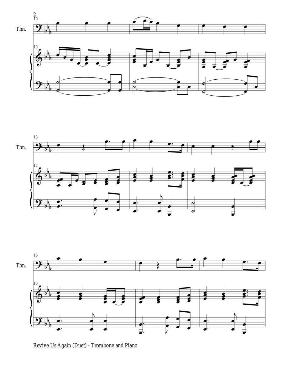 3 GOSPEL HYMNS, SET II (Duets for Trombone & Piano) Trombone Duet scores gallery preview page 4