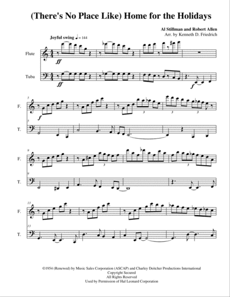 (There's No Place Like) Home For The Holidays Flute scores gallery preview page 1