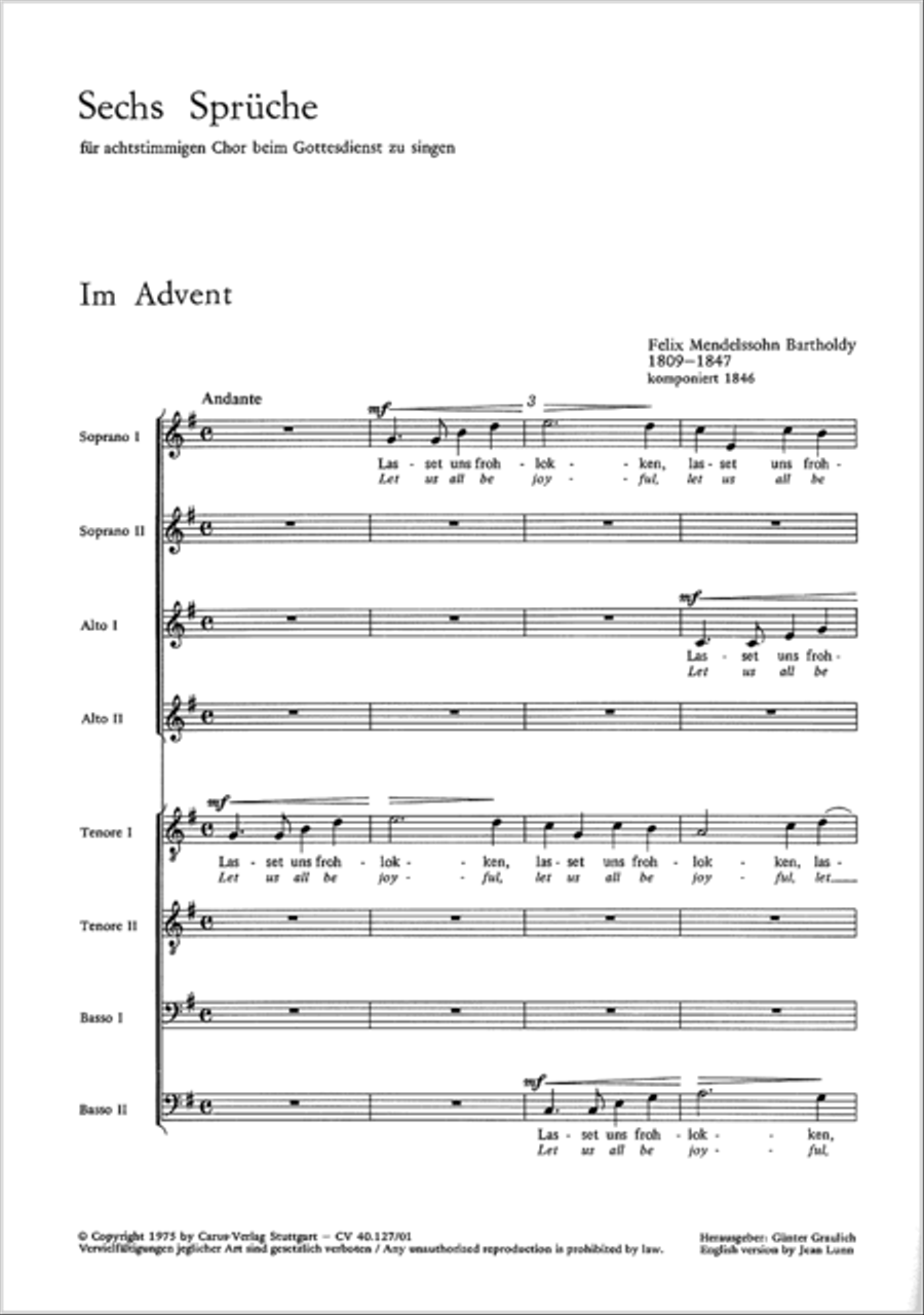 Sechs Spruche zum Kirchenjahr op. 79 Score scores gallery preview page 26