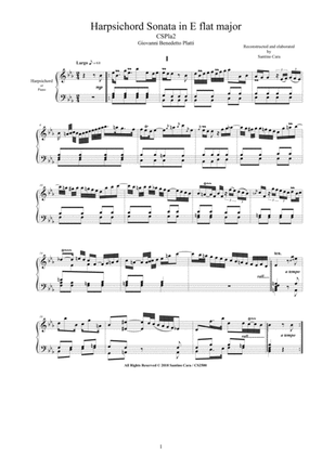 Platti - Harpsichord (or Piano) Sonata in E flat major CSPla2 - Complete score