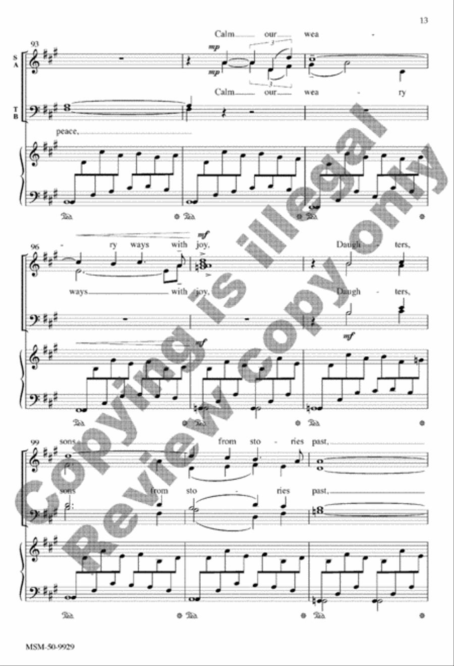 Ancient Waters Warmed with Life 4-Part scores gallery preview page 13