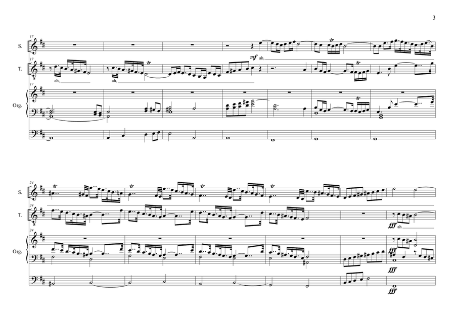 ADAGIO for Oboe, Cello and String by Zipoli - Arr. for Soprano, Tenor (in vocalization) and Organ Piano, Vocal scores gallery preview page 3