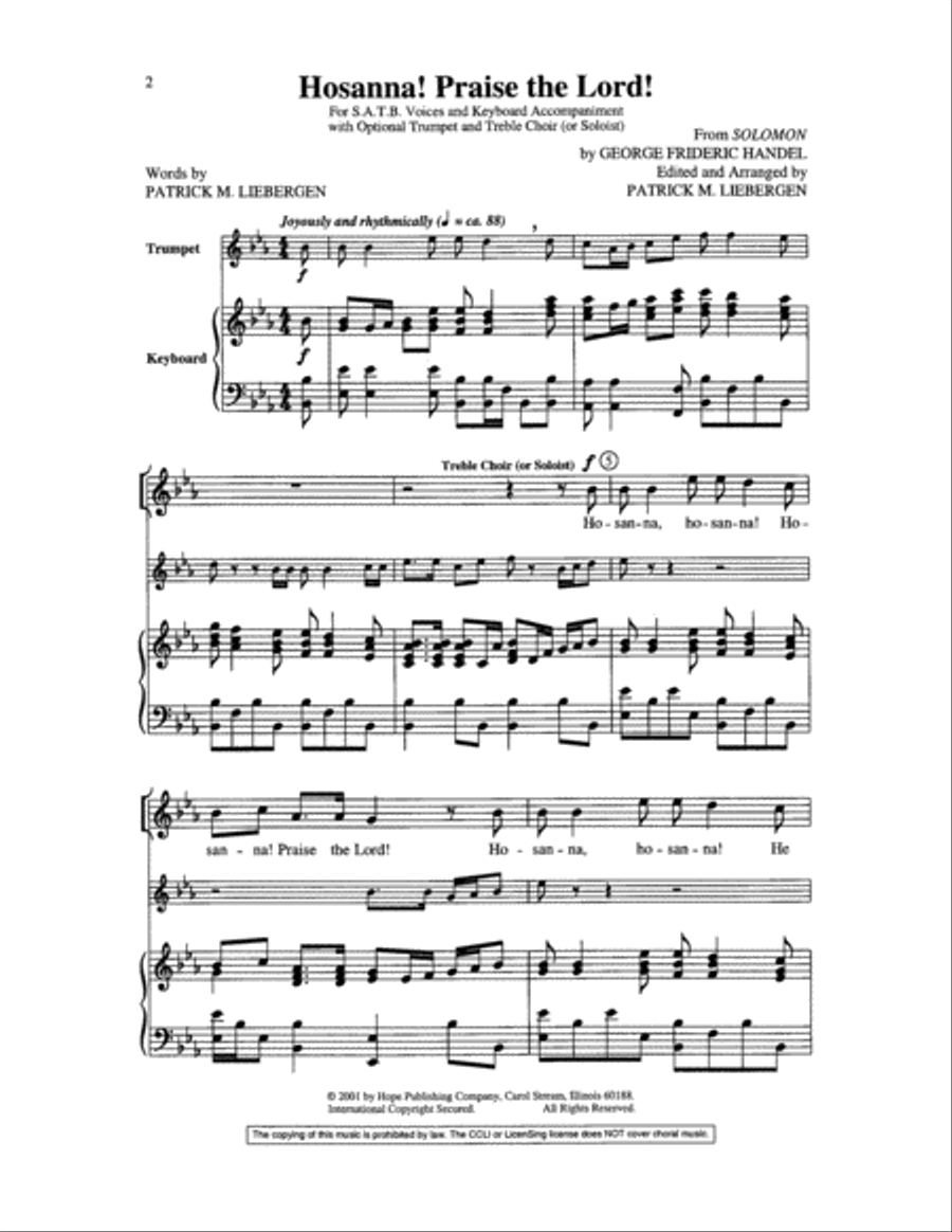 Hosanna! Praise the Lord! 4-Part scores gallery preview page 2