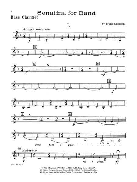 Sonatina for Band: B-flat Bass Clarinet