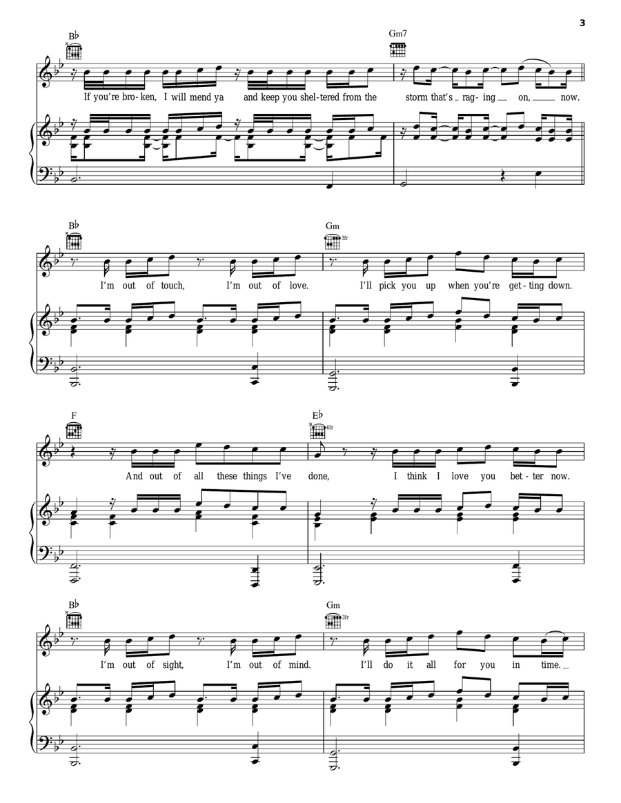 Lego House Piano, Vocal, Guitar scores gallery preview page 3
