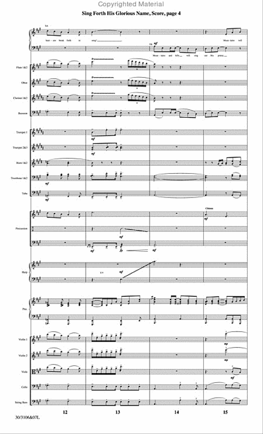 Sing Forth His Glorious Name - Orchestral Score and Parts Choir scores gallery preview page 5