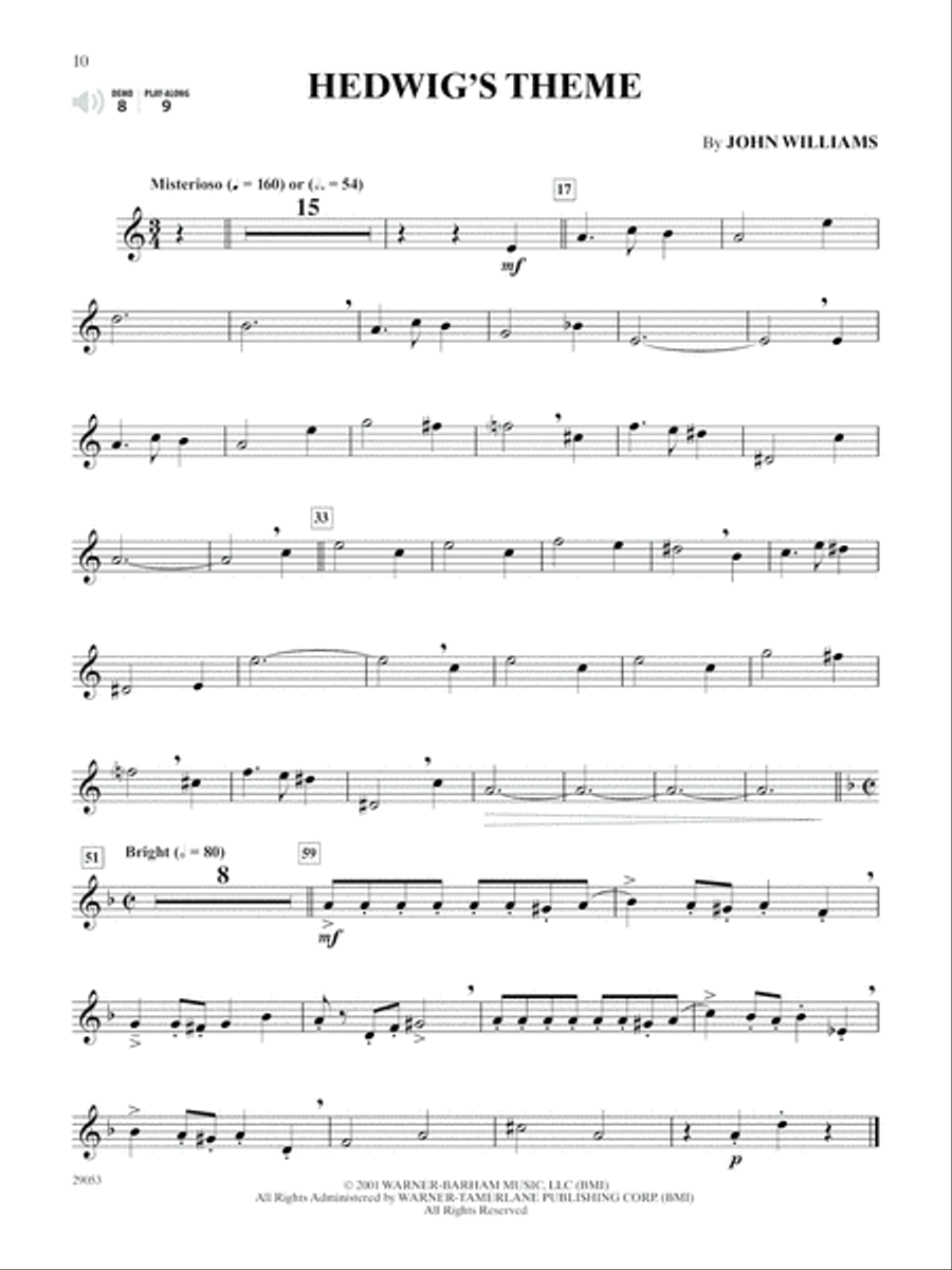 Harry Potter, Instrumental Solos (Movies 1-5) - Clarinet image number null