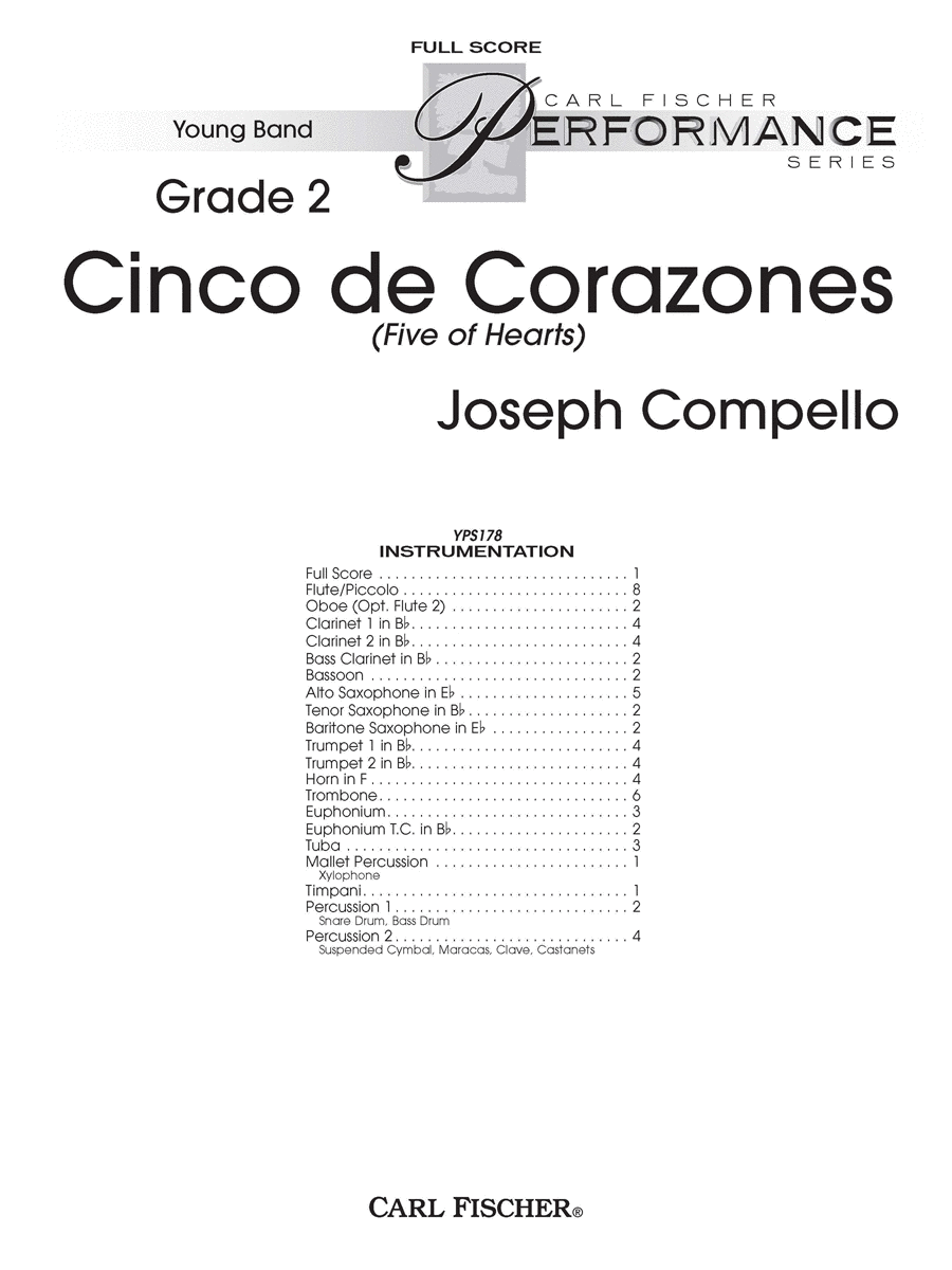 Cinco de Corazones Concert Band scores gallery preview page 1