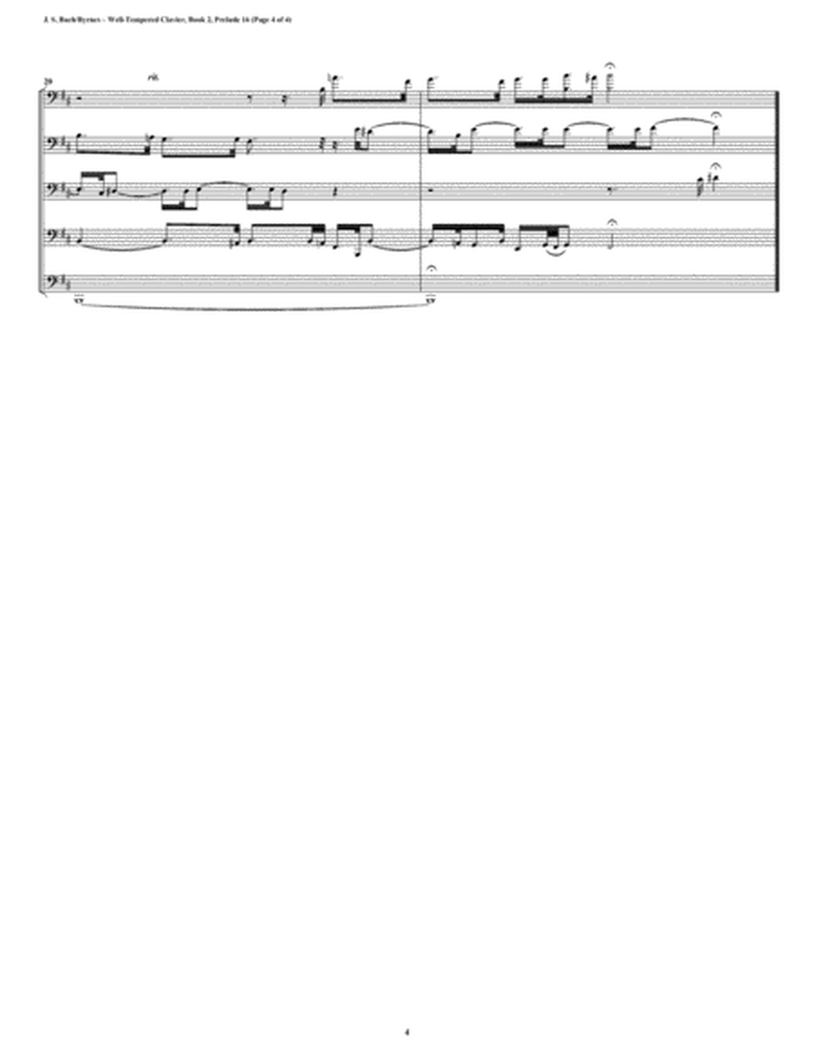 Prelude 16 from Well-Tempered Clavier, Book 2 (Euphonium-Tuba Quintet) image number null