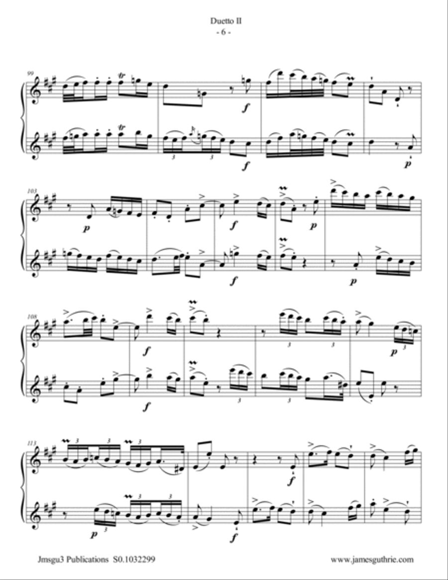 Quantz: Duetto Op. 2 No. 2 for Oboe Duo Woodwind Duet scores gallery preview page 6