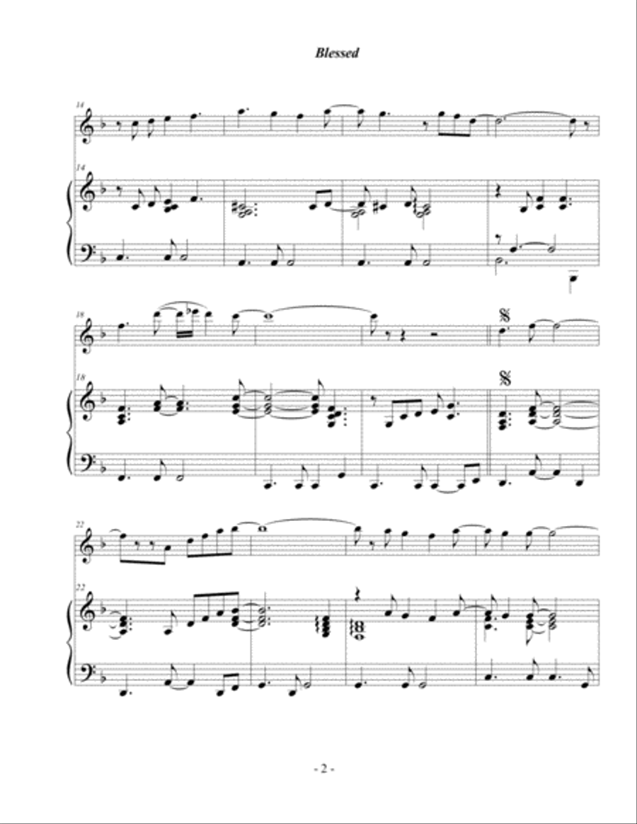 Blessed Blessed Violin Solo scores gallery preview page 2