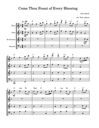 Come Thou Fount of Every Blessing (Wind Quartet)
