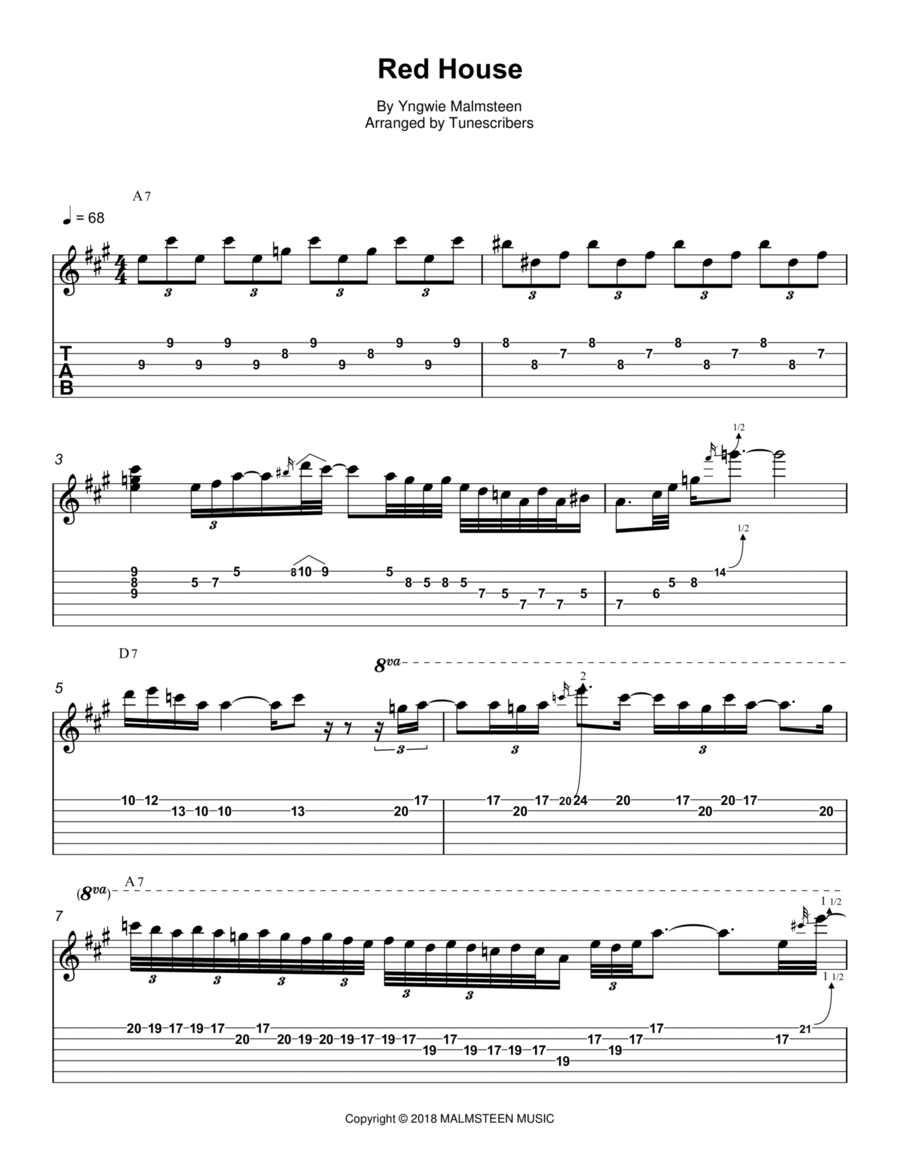 Red House Red House Guitar Solo scores gallery preview page 1