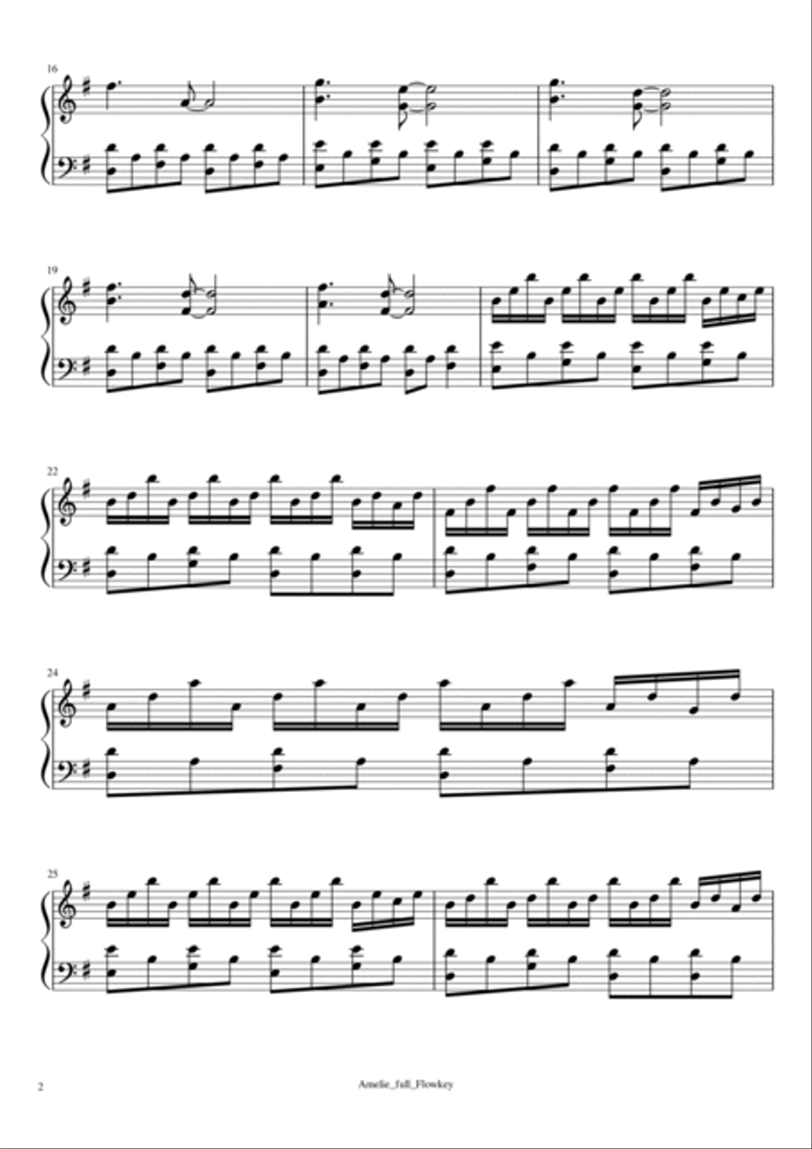 La Valse D'amelie Piano Solo scores gallery preview page 2