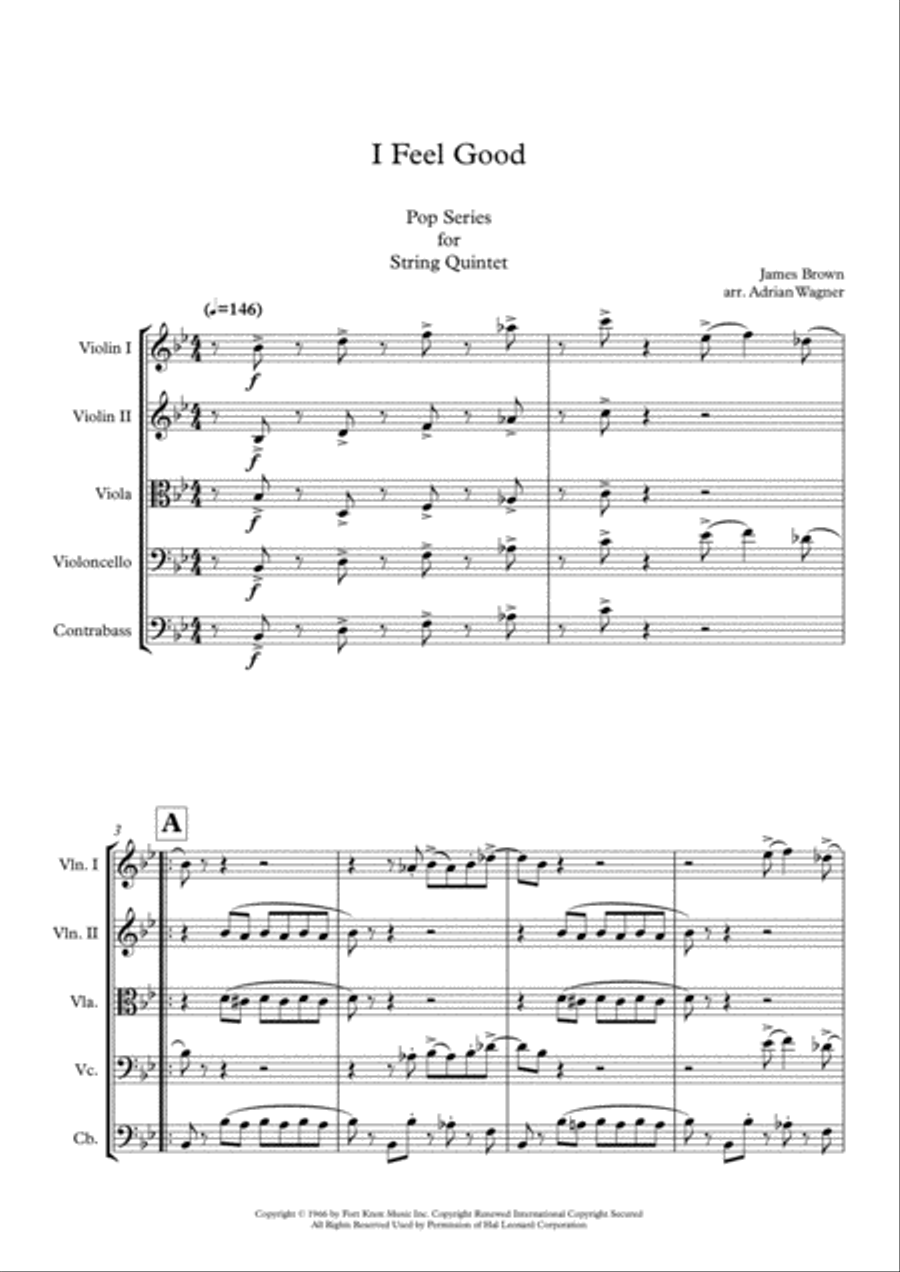 I Got You (I Feel Good) String Quintet scores gallery preview page 3