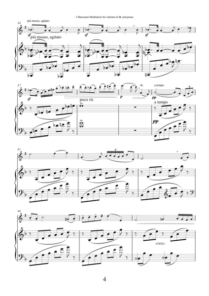 Meditation from Thais by Jules Massenet, transcription for clarinet and piano