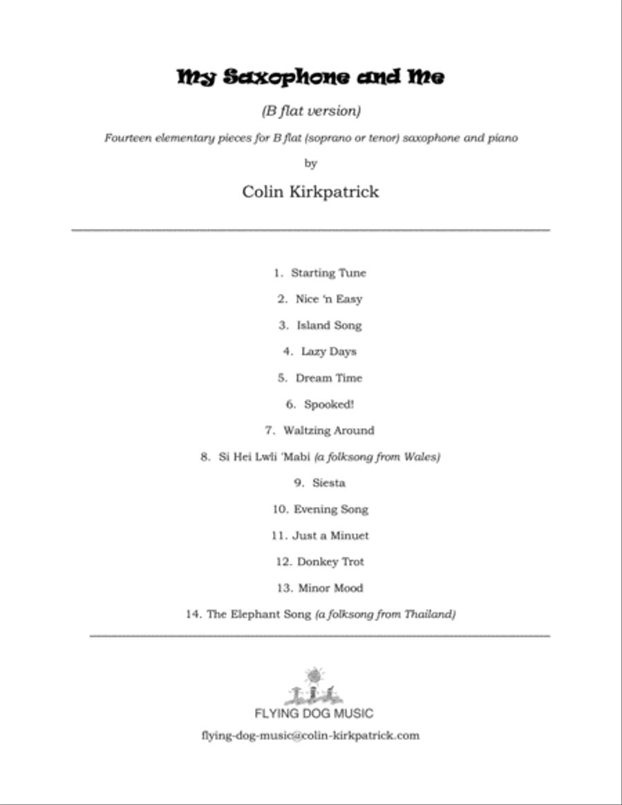 My Saxophone and Me (B flat version) Tenor Saxophone scores gallery preview page 2